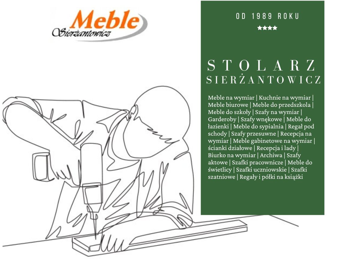 Stolarz tworzy ergonomiczne meble do przedszkola.